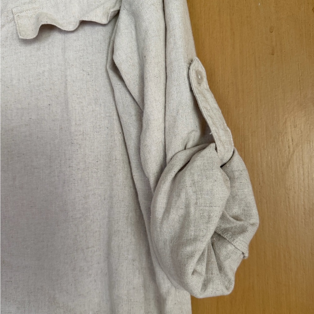Calvin Klein Beige Button-Front Shirt Dress - Picture 2 of 5